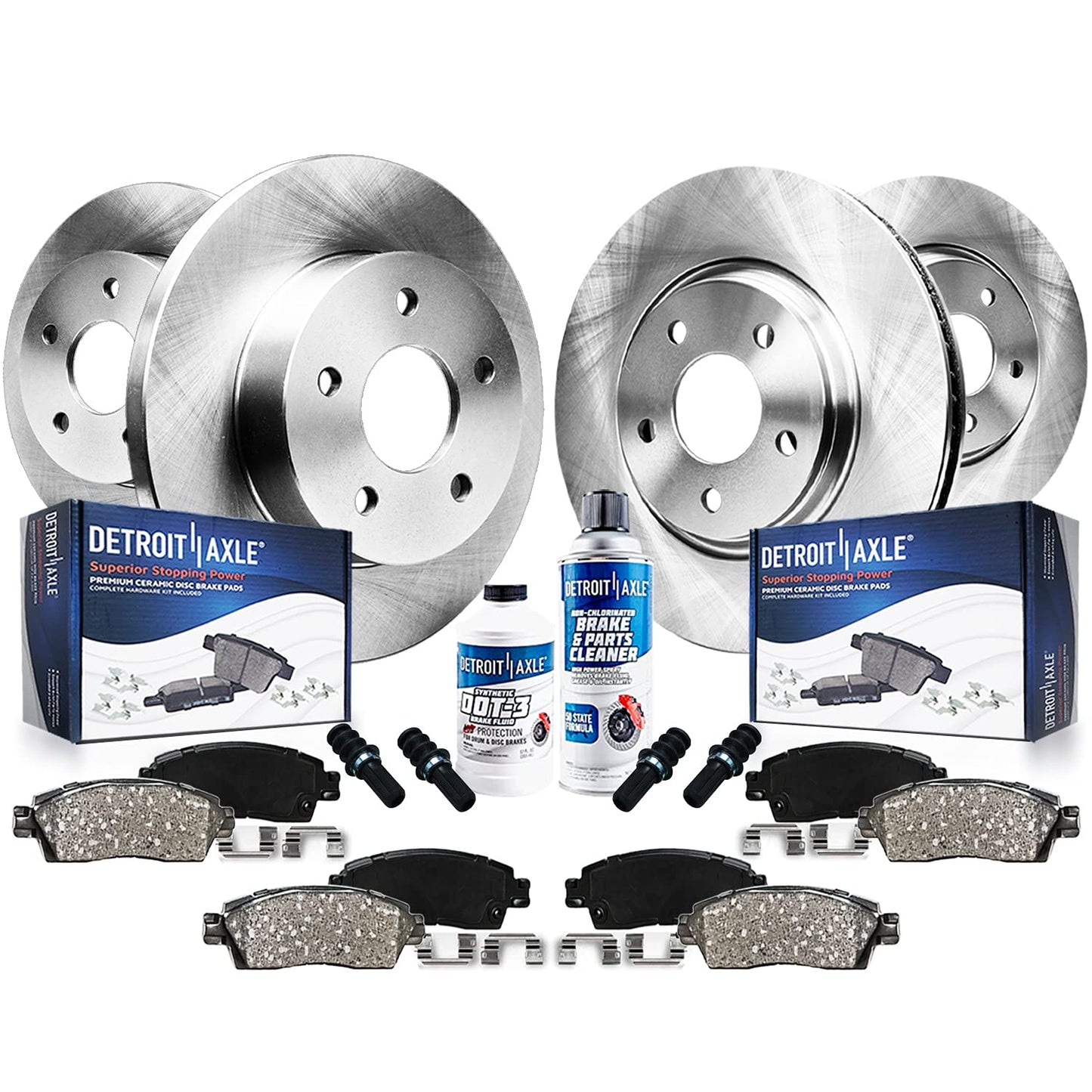 Detroit Axle - Brake Kit for 2008 2009 2010 Subaru Impreza 2.5i Brake Rotors and Ceramic Brakes Pads Replacement: 10.91 inch Fro